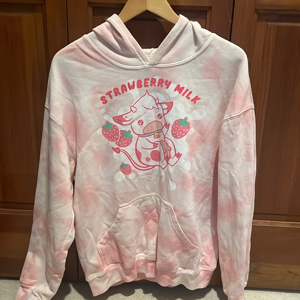 Strawberry milk cow hoodie